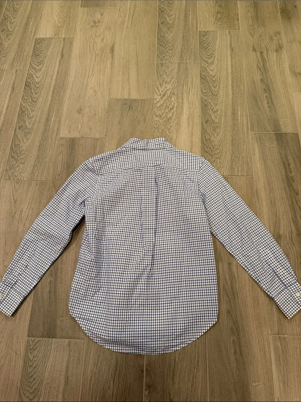 Ralph Lauren Boys Navy & White Mini Check Button-Down Shirt Size 8